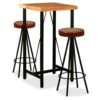 VidaXL Bar-Set 3-tlg. Akazie Massivholz, Echtleder Und Canvas -VidaXL b16e0569 8703 4eca 8c82 21fa1263a04c 1