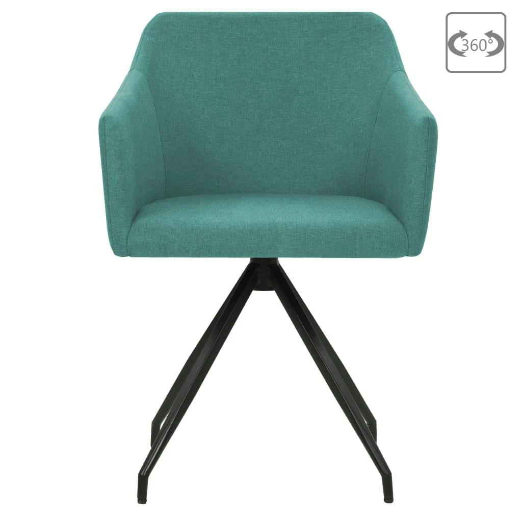 VidaXL Esszimmerstühle Drehbar 4 Stk. Grün Stoff 9 VidaXL Esszimmerstühle Drehbar 4 Stk. Grün Stoff – Bild 7
