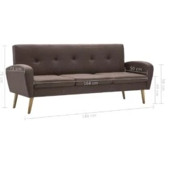 VidaXL 3-Sitzer-Sofa Stoff Braun -VidaXL b5af5843 b0bf 48d6 bedd 15693edd647f