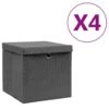 VidaXL Aufbewahrungsboxen Mit Deckeln 4 Stk. 28x28x28 Cm Grau -VidaXL b5eb6977 9998 4280 9384 bd44d0b03d08