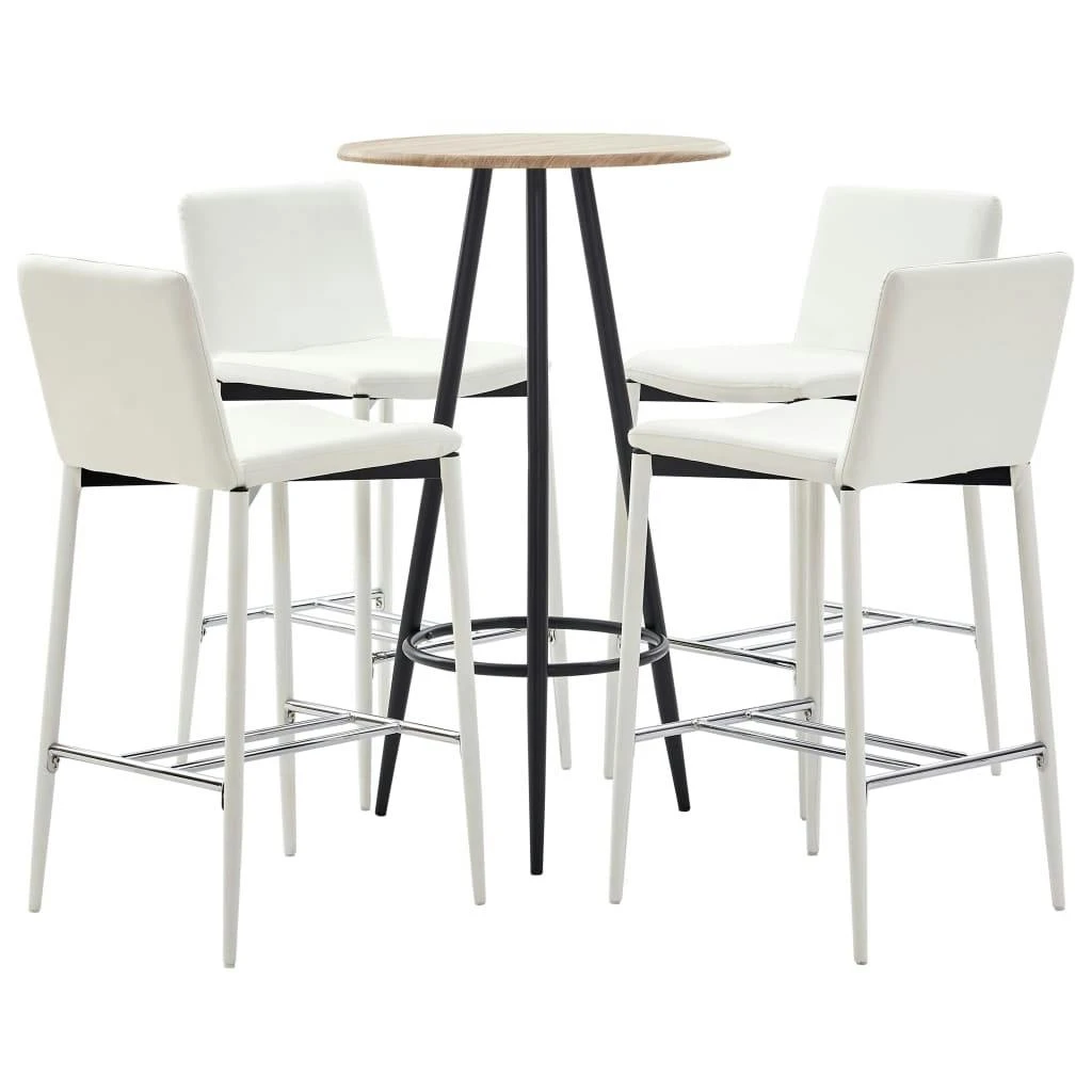 VidaXL 5-tlg. Bar-Set Kunstleder Weiß 6 VidaXL 5-tlg. Bar-Set Kunstleder Weiß – Bild 4