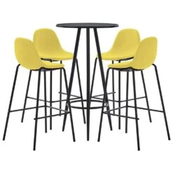 VidaXL 5-tlg. Bar-Set Stoff Gelb