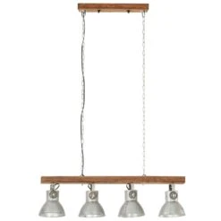 VidaXL Deckenlampe Industriestil Silbern E27 Mangoholz -VidaXL b71c5edd b090 4fdc a3a7 98e814becffa
