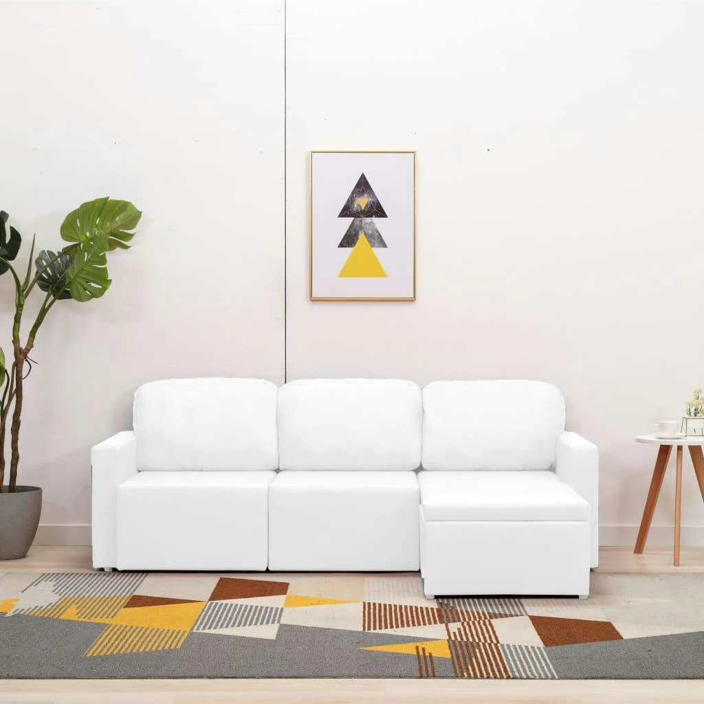 VidaXL Modulares 3-Sitzer Schlafsofa Braun Kunstleder 5 VidaXL Modulares 3-Sitzer Schlafsofa Braun Kunstleder – Bild 3