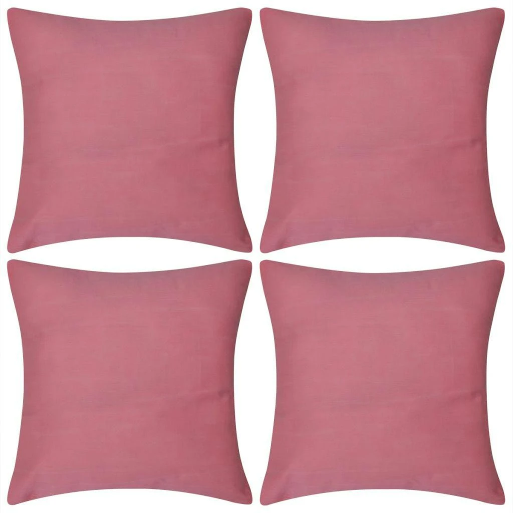 VIDAXL 4 Rosa Kissenbezüge Baumwolle 80 X 80 Cm 3 VIDAXL 4 Rosa Kissenbezüge Baumwolle 80 X 80 Cm