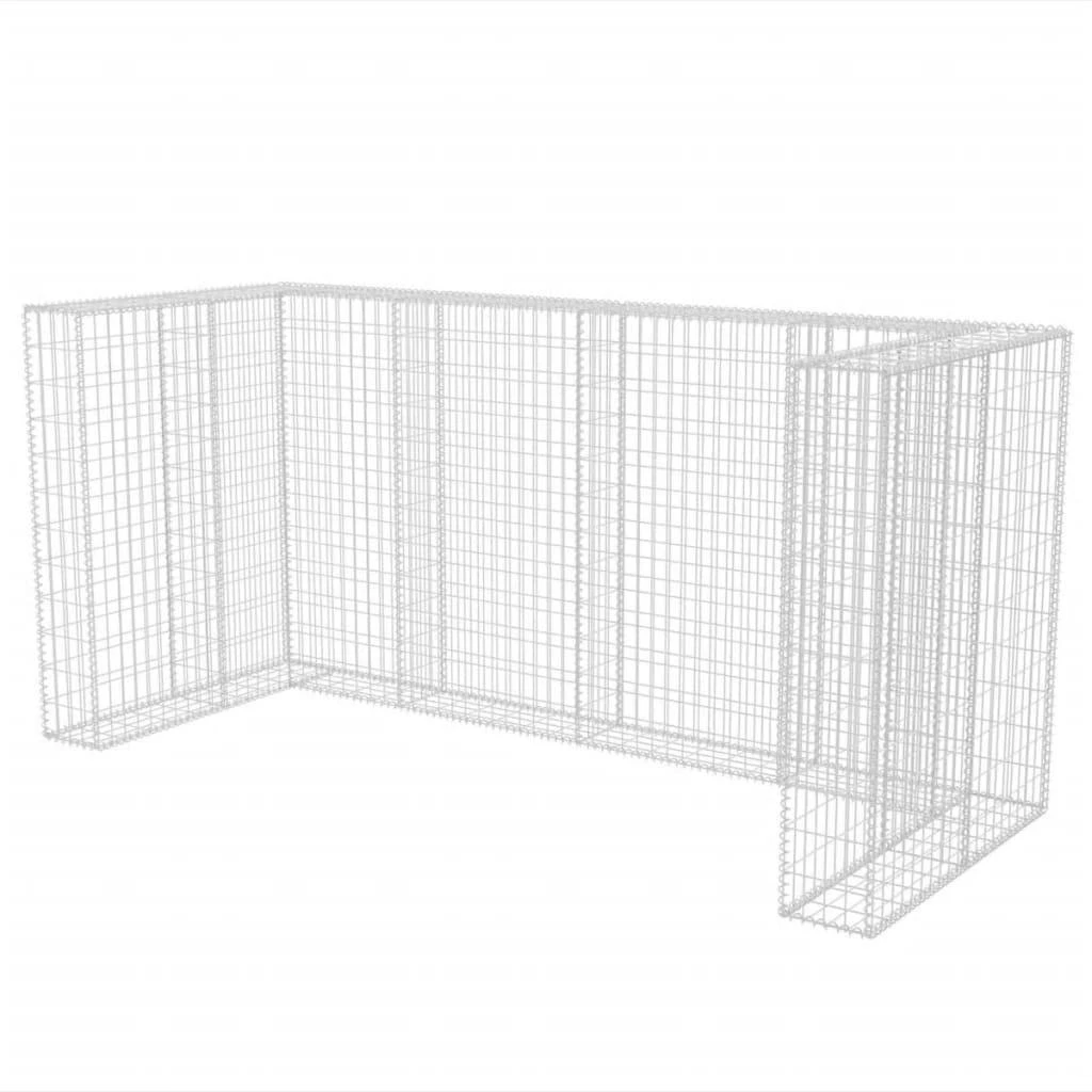 VidaXL Gabionen-Mülltonnenverkleidung Für 3 Tonnen Stahl 250x100x120cm 4 VidaXL Gabionen-Mülltonnenverkleidung Für 3 Tonnen Stahl 250x100x120cm – Bild 2