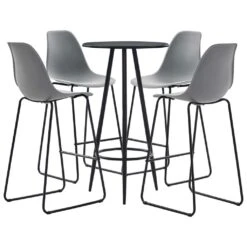 VidaXL 5-tlg. Bar-Set Kunststoff Grau -VidaXL bafe0013 8dc3 4981 bd15 6f9c9fa289b4