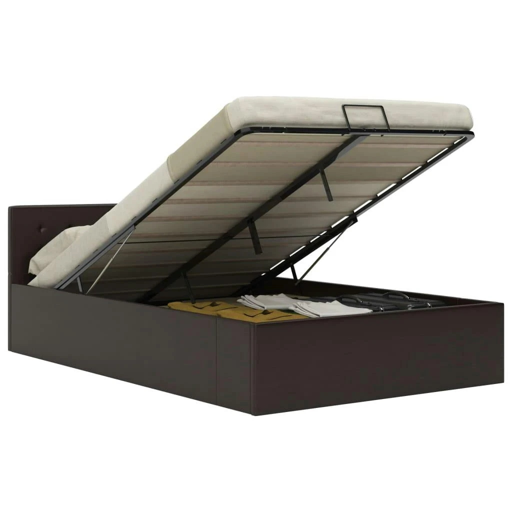 VidaXL Stauraumbett Hydraulisch Grau Kunstleder 100×200 Cm 7 VidaXL Stauraumbett Hydraulisch Grau Kunstleder 100×200 Cm – Bild 5