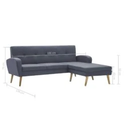 VidaXL Sofa In L-Form Stoffbezug 186 X 136 X 79 Cm Hellgrau -VidaXL be6a1ab1 f0aa 4773 8137 034656ec262c