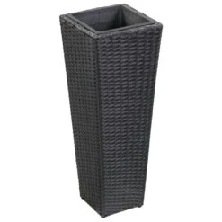 VidaXL Garten-Hochbeet 30 X 30 X 80 Cm Poly Rattan Schwarz