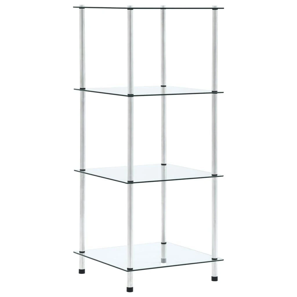VidaXL Regal Mit 4 Ablagen Transparent 30x30x100 Cm Hartglas 5 VidaXL Regal Mit 4 Ablagen Transparent 30x30x100 Cm Hartglas – Bild 3