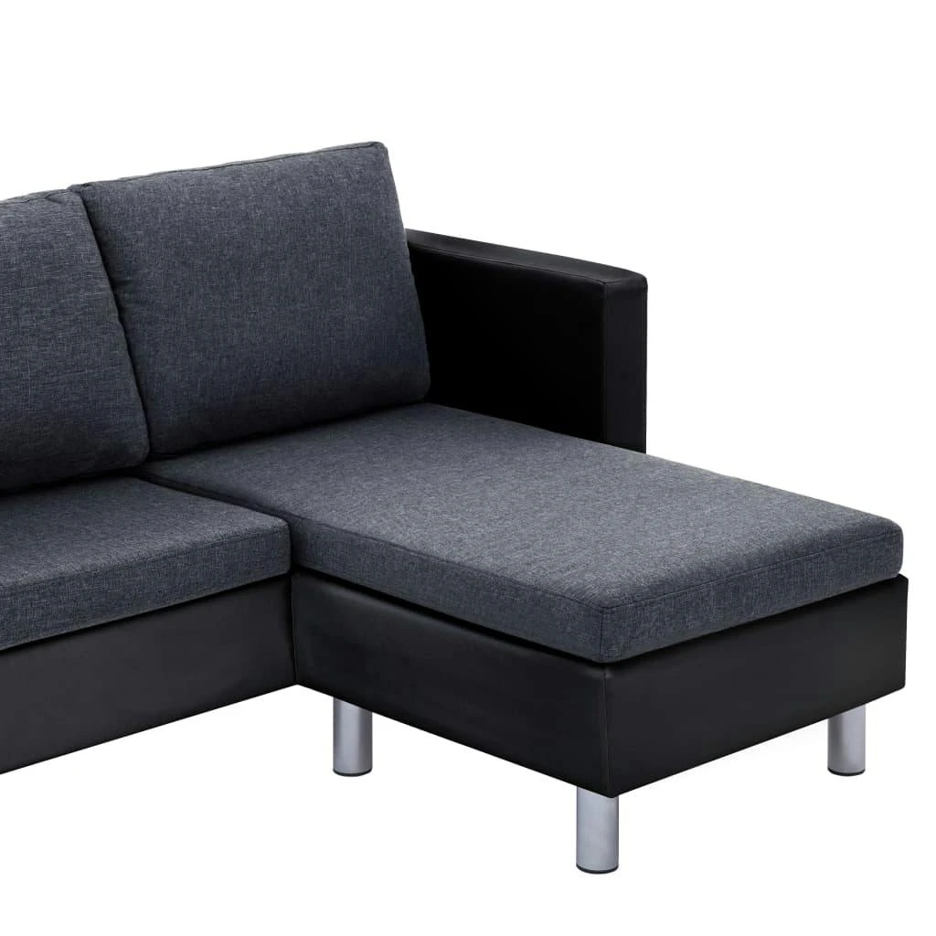VidaXL 3-Sitzer-Sofa Mit Kissen Schwarz Kunstleder 9 VidaXL 3-Sitzer-Sofa Mit Kissen Schwarz Kunstleder – Bild 7