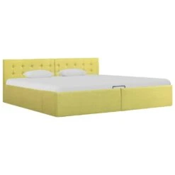 VidaXL Stauraumbett Hydraulisch Limonengelb Stoff 180 X 200 Cm