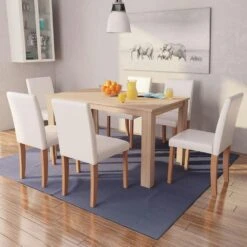 VidaXL Esszimmertisch Und Stühle 7-tlg. Kunstleder Eiche Schwarz 11 VidaXL Esszimmertisch Und Stühle 7-tlg. Kunstleder Eiche Schwarz -VidaXL c9d6e53c 11df 4f5a 9ce4 d28e53761ec4