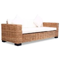 VidaXL 3-Sitzer-Sofa Mit Polstern Natürliches Rattan -VidaXL cbc510c8 b69f 44c1 bd24 28b6e6367319