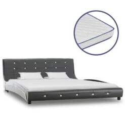 VidaXL Bett Mit Memory-Schaum-Matratze Grau Kunstleder 90×200cm -VidaXL cd99a2ee c7c8 4c60 9a22 13f3b0f9873f