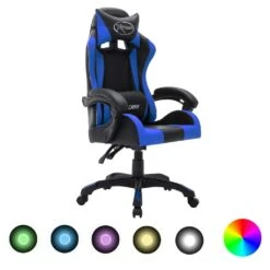 VidaXL Gaming-Stuhl Mit RGB LED-Leuchten Weiß Und Schwarz Kunstleder -VidaXL d29846dc 81f0 4a02 92dc 3639c2d1176a 2