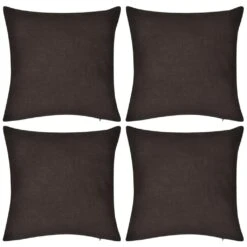VIDAXL 4 Braun Kissenbezüge Baumwolle 80 X 80 Cm