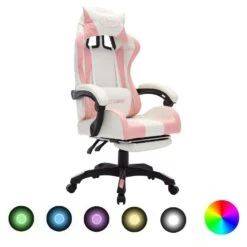 VidaXL Gaming-Stuhl Mit RGB LED-Leuchten Weiß Und Schwarz Kunstleder -VidaXL d4b9a5b5 6e19 457b 9cfa 4fd4dee84c7a 1