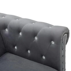 VidaXL Chesterfield Sofa 2-Sitzer Samtbezug 146 X 75 X 72 Cm Grau -VidaXL d72cd576 229e 434b 86b9 3be4d36ca5c8