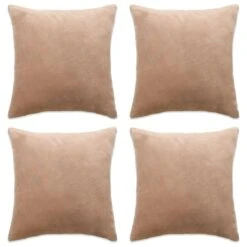 VidaXL Kissenbezüge 4 Stk. Stoff 80x80 Cm Beige