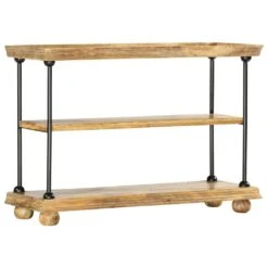 VidaXL Bücherregal 2 Fächer 110x35x75 Cm Massivholz Mango Und Stahl 15 VidaXL Bücherregal 2 Fächer 110x35x75 Cm Massivholz Mango Und Stahl -VidaXL d98472de 82b9 44eb be25 b6129e4a21a2