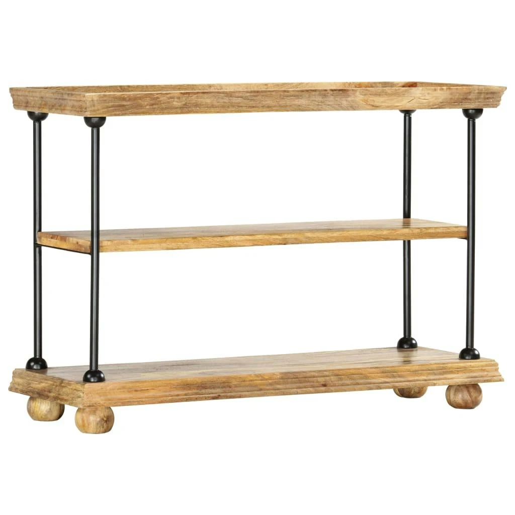 VidaXL Bücherregal 2 Fächer 110x35x75 Cm Massivholz Mango Und Stahl 9 VidaXL Bücherregal 2 Fächer 110x35x75 Cm Massivholz Mango Und Stahl – Bild 7