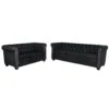 VidaXL Chesterfield Sofa 2-Sitzer Und 3-Sitzer Kunstleder Schwarz -VidaXL de0b8b66 a392 4951 bfd1 cc1ada09309f