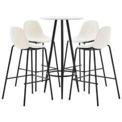 VidaXL 5-tlg. Bar-Set Stoff Creme