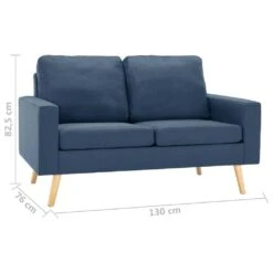 VidaXL 2-tlg. Sofagarnitur Stoff Blau -VidaXL e061f7b8 0a6a 41a3 8462 c7c796258dfe