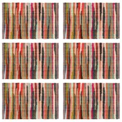 VidaXL Tischsets 6 Stk. Chindi Uni Mehrfarbig 30 X 45 Cm Baumwolle