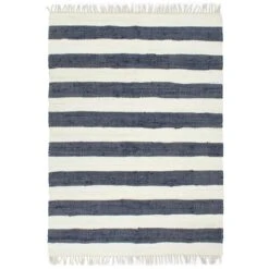 VidaXL Handgewebter Chindi-Teppich Baumwolle 160x230cm Anthrazit Weiß -VidaXL e3268e77 bd65 4be3 a831 2ab6d1926a63