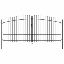 VidaXL Doppelflügel-Gartentor Mit Speerspitzen : Größe - 400 X 225 Cm