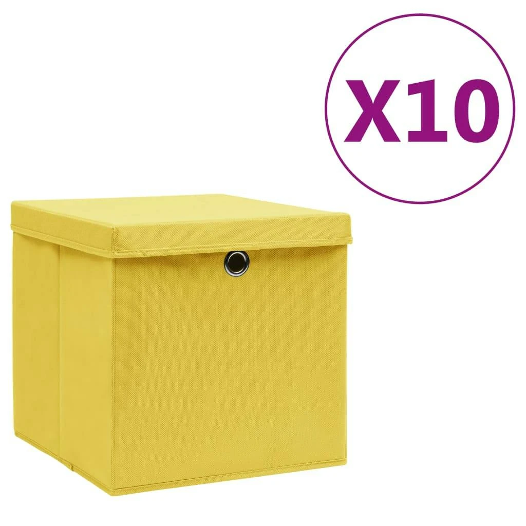 VidaXL Aufbewahrungsboxen Mit Deckeln 10 Stk. 28x28x28 Cm Weiß 7 VidaXL Aufbewahrungsboxen Mit Deckeln 10 Stk. 28x28x28 Cm Weiß – Bild 5