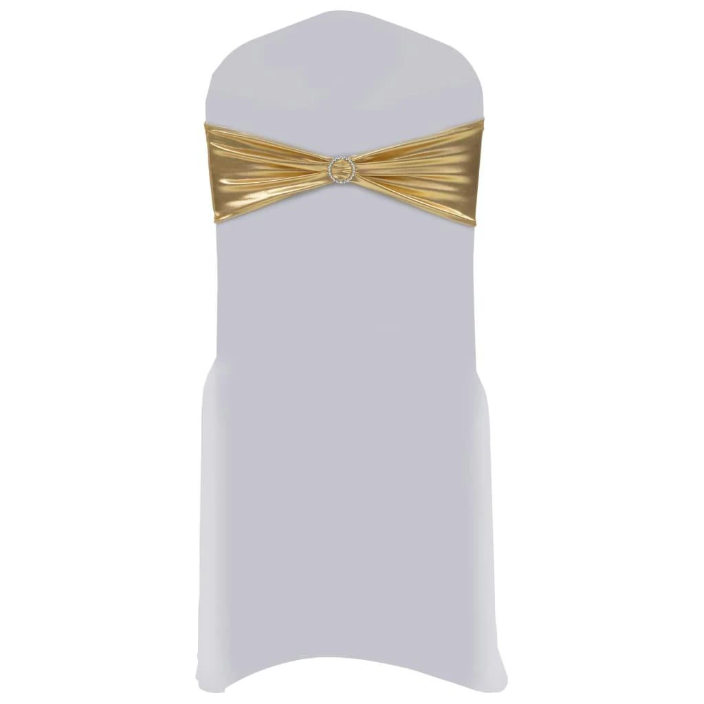 VidaXL 25 Stk. Dehnbare Stuhlbänder Mit Diamantenschnalle Golden 8 VidaXL 25 Stk. Dehnbare Stuhlbänder Mit Diamantenschnalle Golden – Bild 6