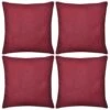VIDAXL 4 Burgunderrote Kissenbezüge Baumwolle 50 X 50 Cm