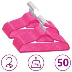 VidaXL 100 Stk. Kleiderbügel-Set Anti-Rutsch Rosa Samt -VidaXL ee153e90 63a6 40a5 892e 486a3de4ade1 1