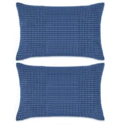 VidaXL Kissen-Set 2 Stk. Velours 40 X 60 Cm Blau