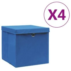 VidaXL Aufbewahrungsboxen Mit Deckeln 4 Stk. 28x28x28 Cm Dunkelrot -VidaXL f2246365 2ac2 4a83 8ad5 dea1e76d2cde 3