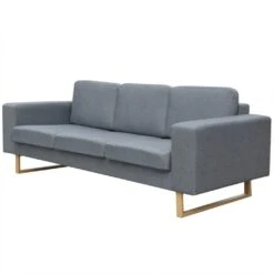 VidaXL 3-Sitzer Sofa Stoff Hellgrau