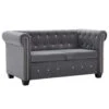 VidaXL Chesterfield Sofa 2-Sitzer Samtbezug 146 X 75 X 72 Cm Grau -VidaXL f54a8b81 ccd9 4e76 8147 cd2f676b6e60