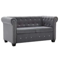 VidaXL Chesterfield Sofa L-förmig Samtbezug 199x142x72 Cm Lila -VidaXL f54a8b81 ccd9 4e76 8147 cd2f676b6e60 2