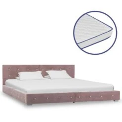 VidaXL Bett Mit Memory-Schaum-Matratze Rosa Samt 90 X 200 Cm -VidaXL f60211ff 1331 4f7c 82b9 221babab678a