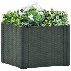 VidaXL Garten-Hochbeet Mit Selbstbewässerungssystem Grün 43x43x33 Cm