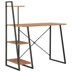 VidaXL Schreibtisch Mit Regaleinheit Weiß Und Eiche 102×50×117 Cm -VidaXL f9c289c2 d904 4342 8f01 ff56c86bf677
