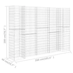 VidaXL H-förmiger Gabionen-Pflanzkorb Stahldraht 260x40x200 Cm -VidaXL fa1b2ca2 6db1 456a 870c 915927abe6a4
