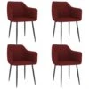 VidaXL Esszimmerstühle Stoff : Farbe - Rot, Größe - 4 Stk. -VidaXL fb3fc971 b804 48d6 9741 c9cfc1a5153d