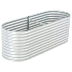 VidaXL Garten-Hochbeet 240 X 80 X 81 Cm Verzinkter Stahl Silbern