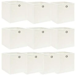 VidaXL Aufbewahrungsboxen Mit Deckel 4 Stk. Weiß 32×32×32 Cm Stoff -VidaXL ff179df1 cba2 4946 9ff5 7fbc91541fd5 4